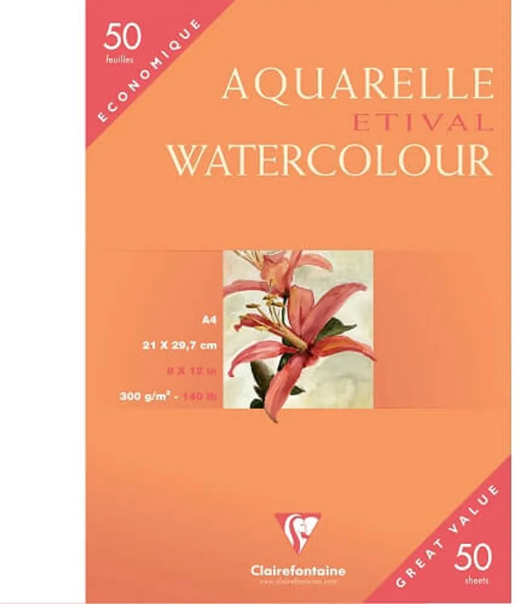 Clairefontaine Etival Grain Fin Aquarelpapier 300g A4 - 50 Stuks