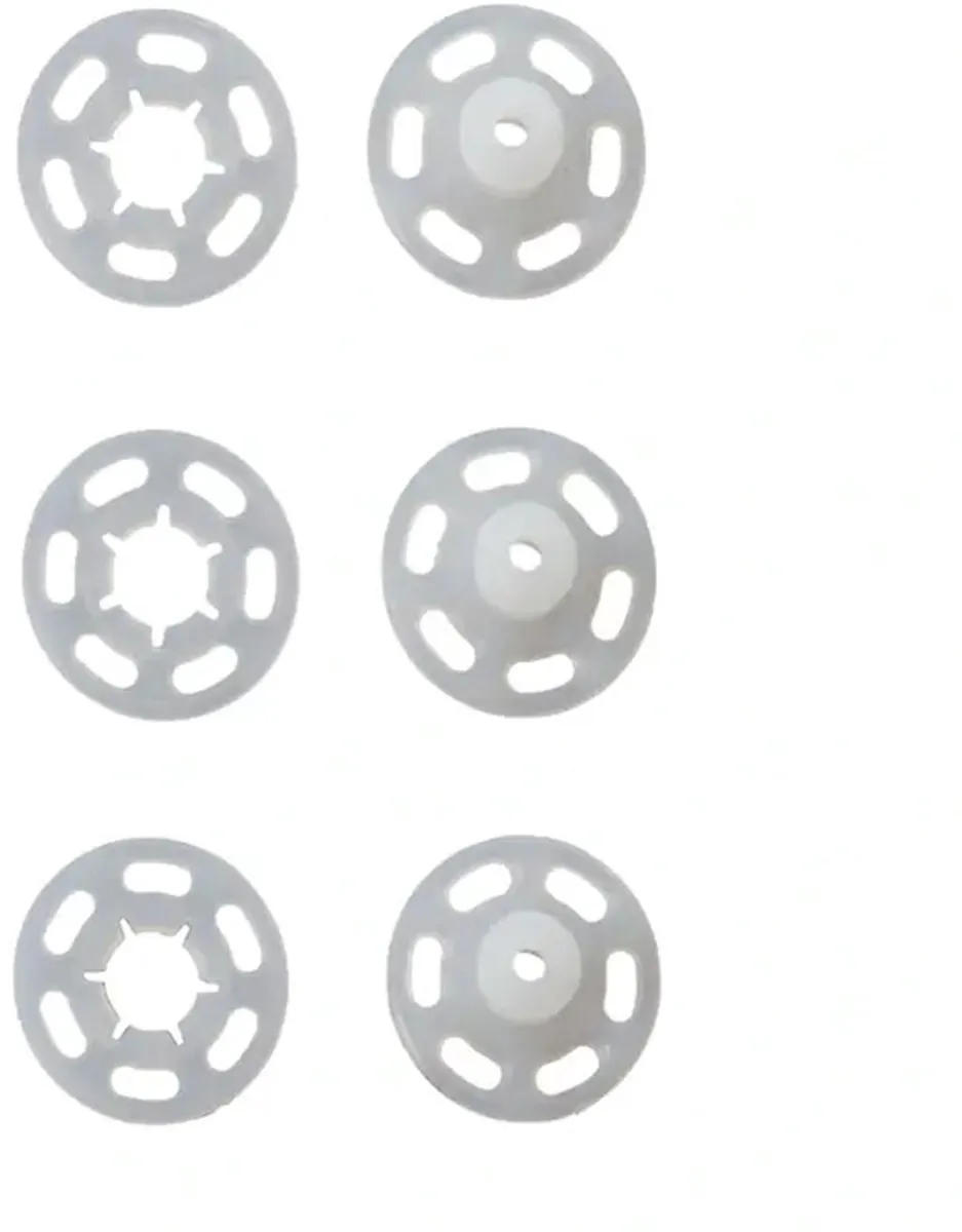 Aannaaidrukknopen kunststof rond 15 mm transparant 6 st. - Aannaaidrukknopen - Prym