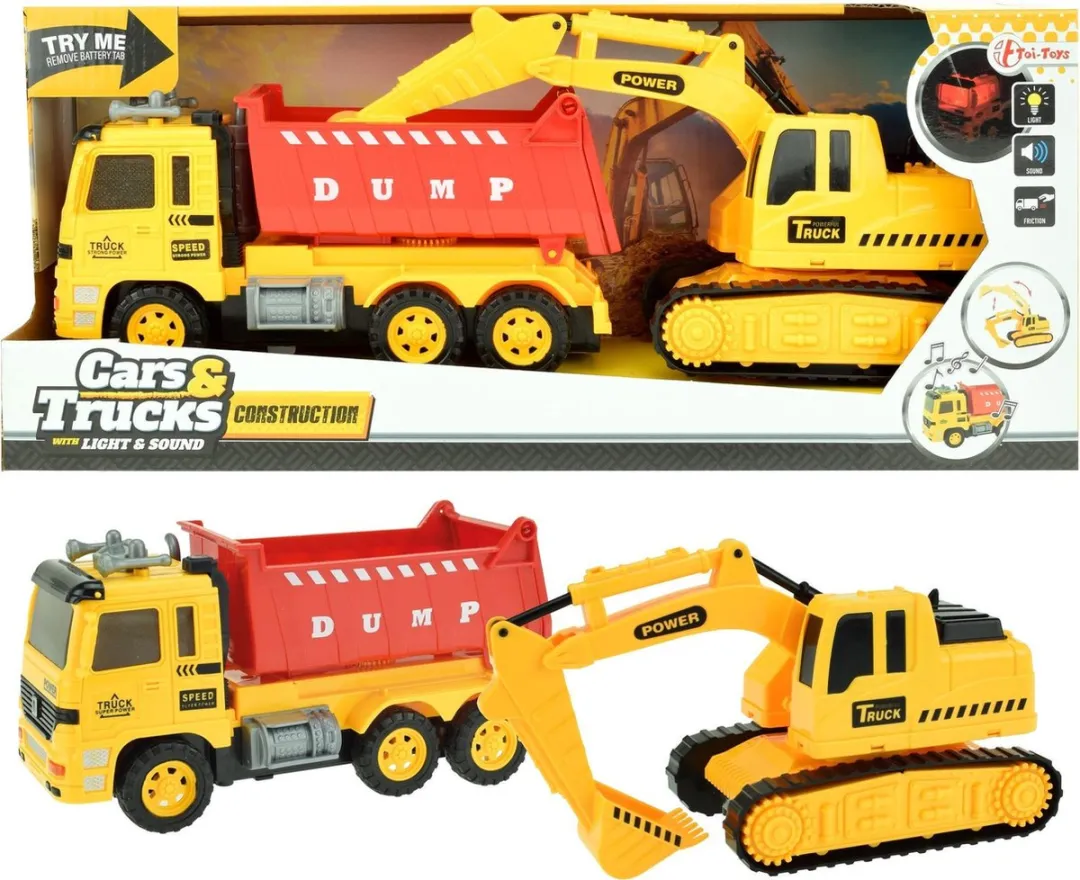 Toi-Toys Kiepwagen met Graafmachine 24069A - Blauw