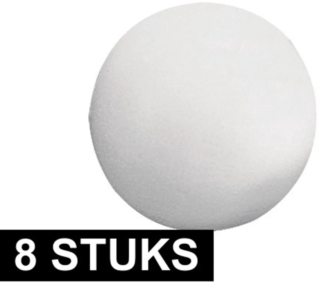 Piepschuim bol/bal - 8x - wit - D7 cm - styropor - hobby figuren - DIY - knutselen - basis materiaal