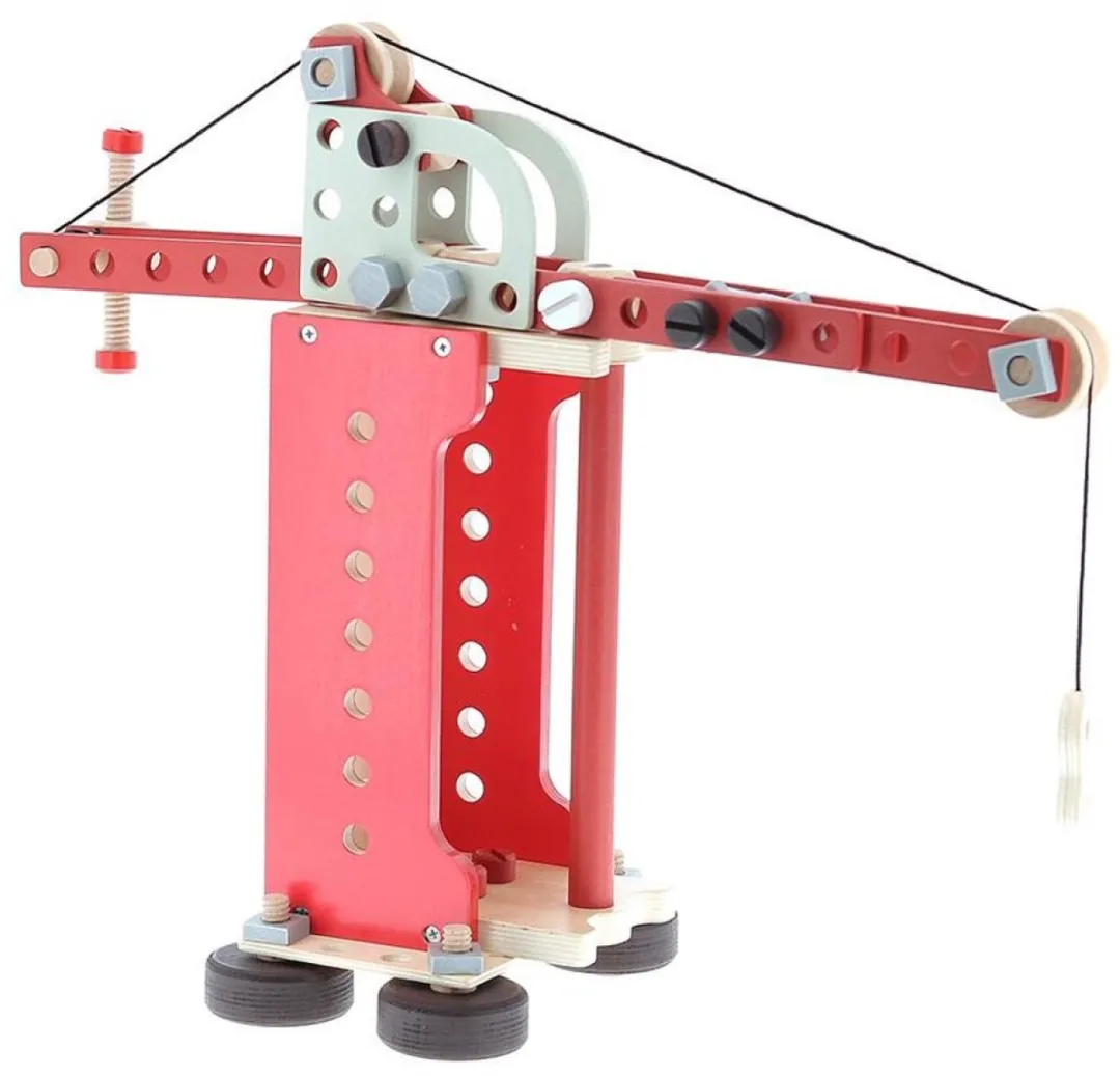 Vilac houten gereedschapskist omkeerbaar werkbank speelgoed set.