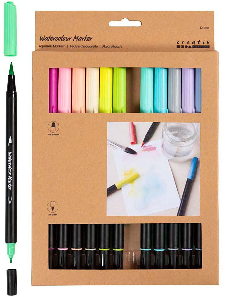 Creativ Company Aquarelmarkers 12 Stuks