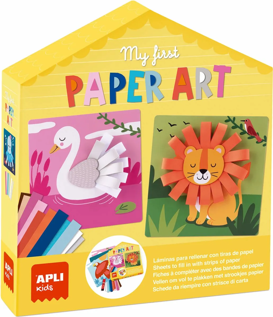 APLI - Mijn eerste papier kunst (6 kaarten en papier en lijm
