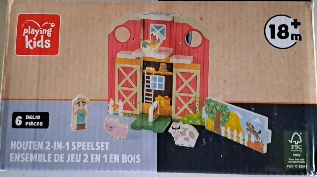 Playing Kids Houten Boerderijspeelset 2-in-1