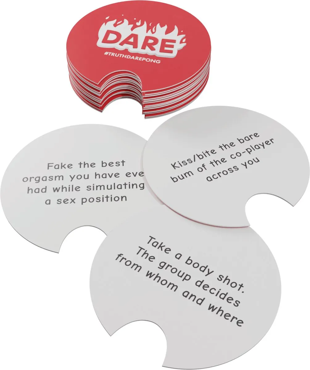 TruthDarePong - Drankspel - Truth or dare - spelletjes voor volwassenen - do or drink - fear pong - beer pong - bier pong spel - red cups – shots cups inbegrepen