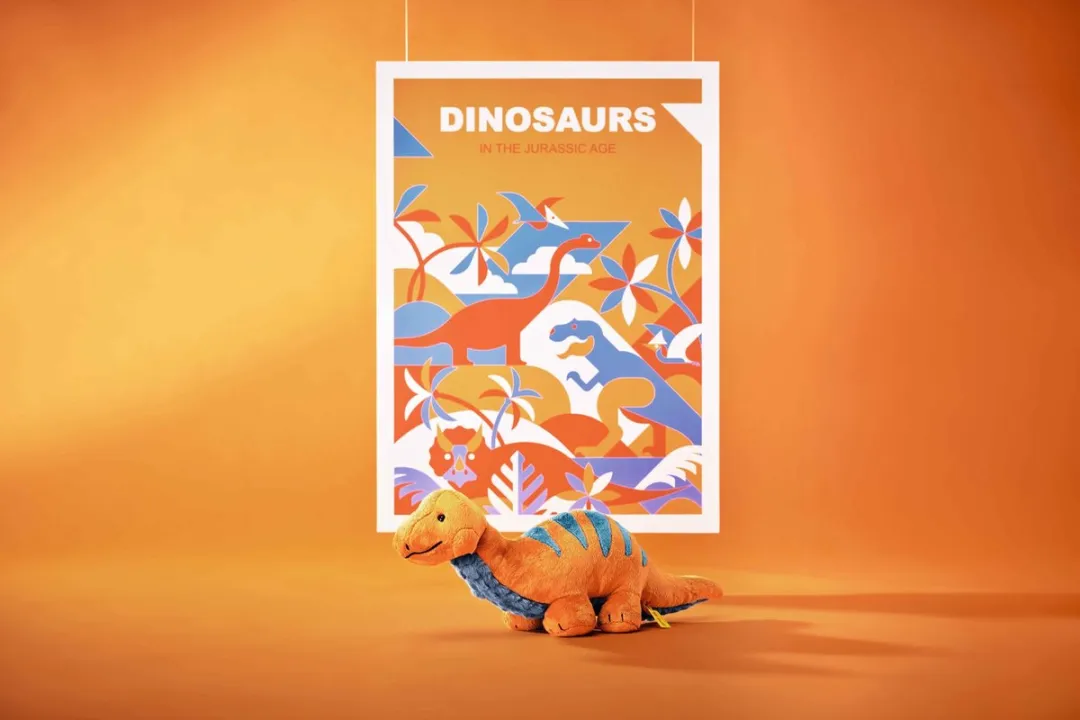Steiff Bronko Brontosaurus 28cm - Oranje