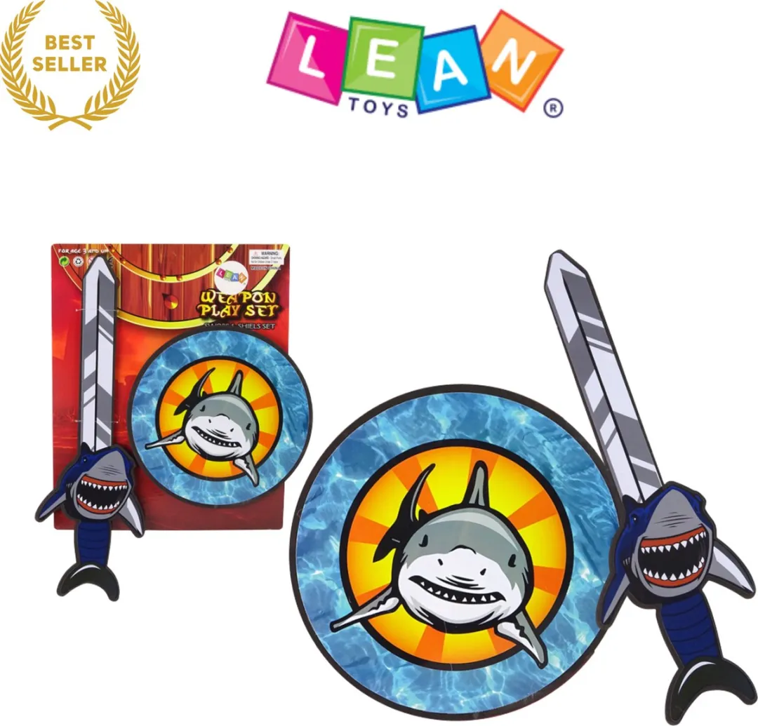 AdventureHero Knights Shark Zwaard en Schild Set voor Kinderen – EVA Schuim Ridder Speelgoed – Veilig Zacht Zwaard & Schild met Haaienontwerp – Fantasie Rollenspel voor Binnen & Buiten – Ideaal Cadeau voor Jonge Ridders – Inclusief Ebook – Met Ebook