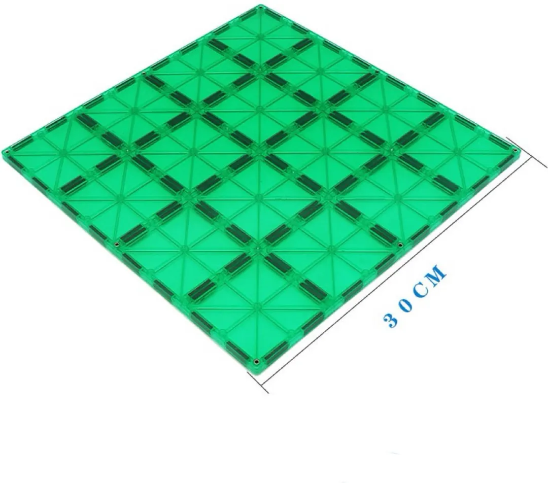 LiasToys Basisplaten 2 stuks - Magnetic Tiles - Magnetisch speelgoed - Montessori speelgoed - Bouwplaat - STEM speelgoed - Open ended - 30x30cm - Cadeau kind - Speelgoed 3 jaar t/m 12 jaar