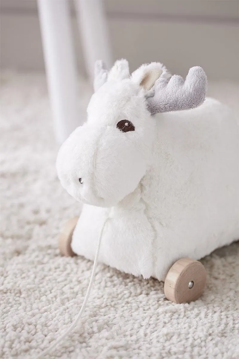 Kids Concept Trekdiertje Rendier Edvin Wasmand - Wit