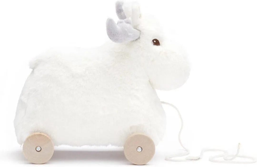 Kids Concept Trekdiertje Rendier Edvin Wasmand - Wit