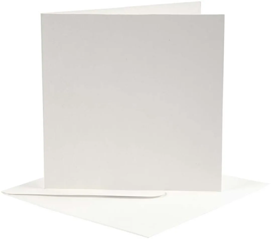 Creativ Company Kaarten & Enveloppen 12,5x12,5cm - Crème - 10 Stuks