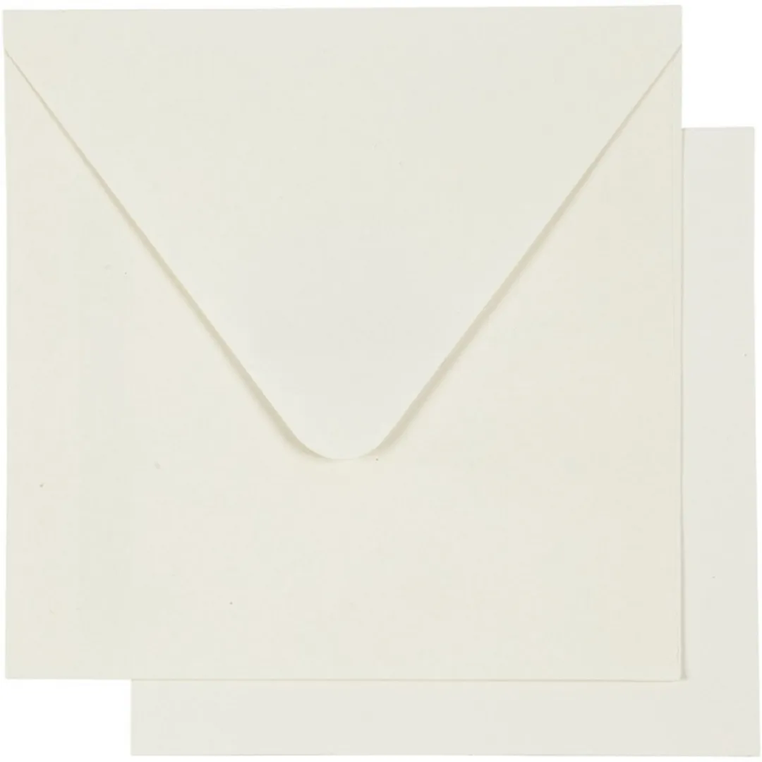 Creativ Company Kaarten & Enveloppen 12,5x12,5cm - Crème - 10 Stuks