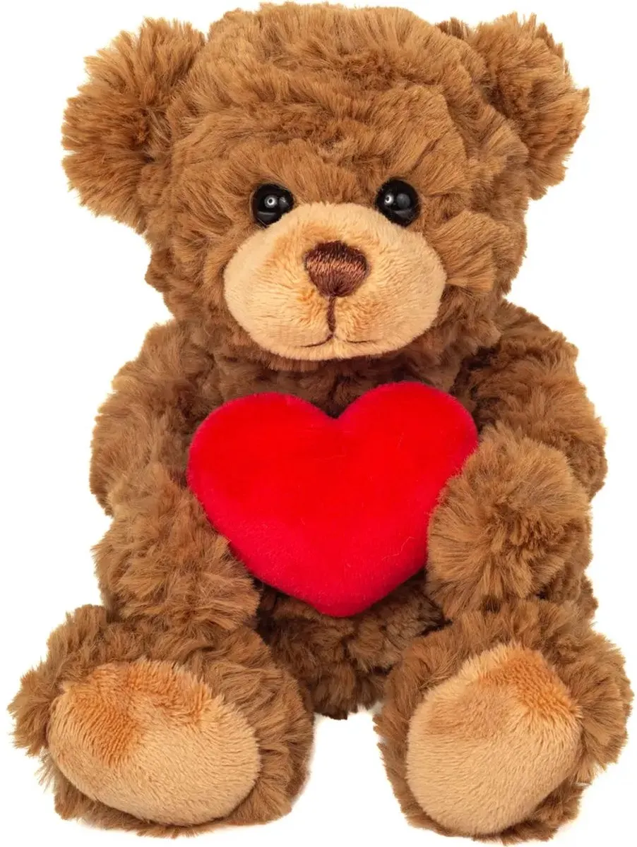 Hermann Teddy knuffelbeer met hart bruin 20 cm speelgoed cadeau.