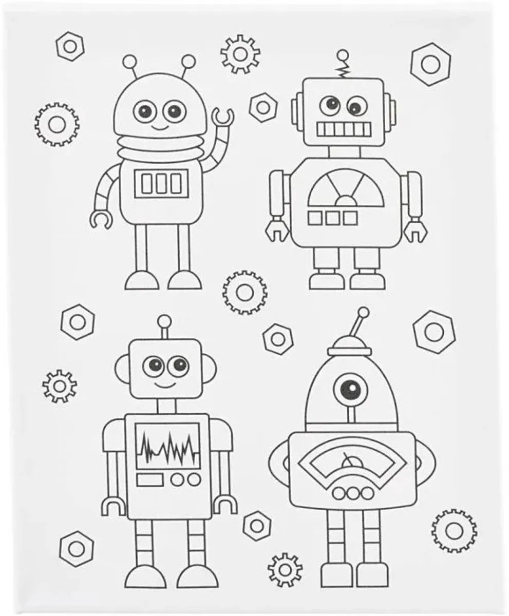 Creativ Company Schildercanvas Robots 24x30cm