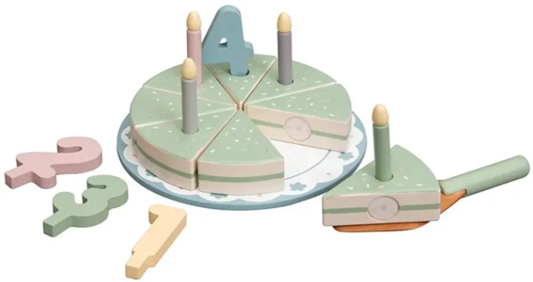 LiasToys - Houten Montessori Verjaardagstaart - Zelf Versieren - Educatief Speelgoed Keuken - Verjaardag Baby 1, 2, 3 en 4 Jaar Taart - Keukenspeelgoed Accessoires - Houten Keukenaccessoires