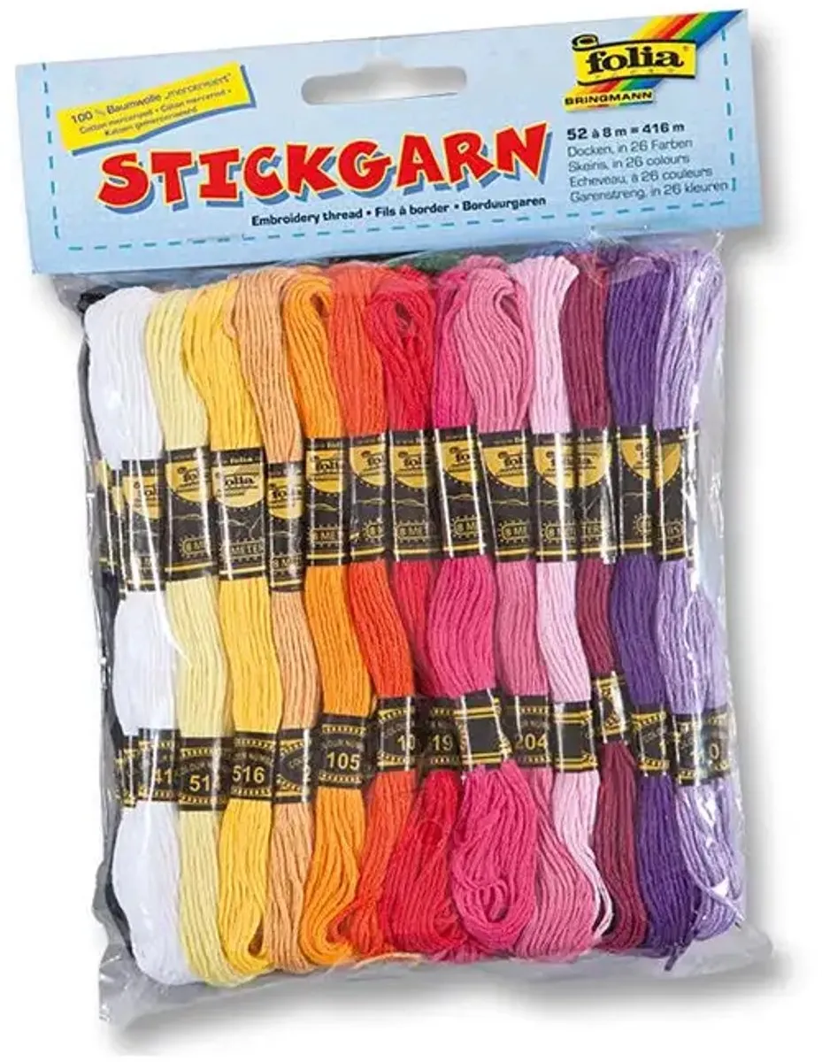 Folia Stickgarn 52 Docken Multikleur - 26 Kleuren