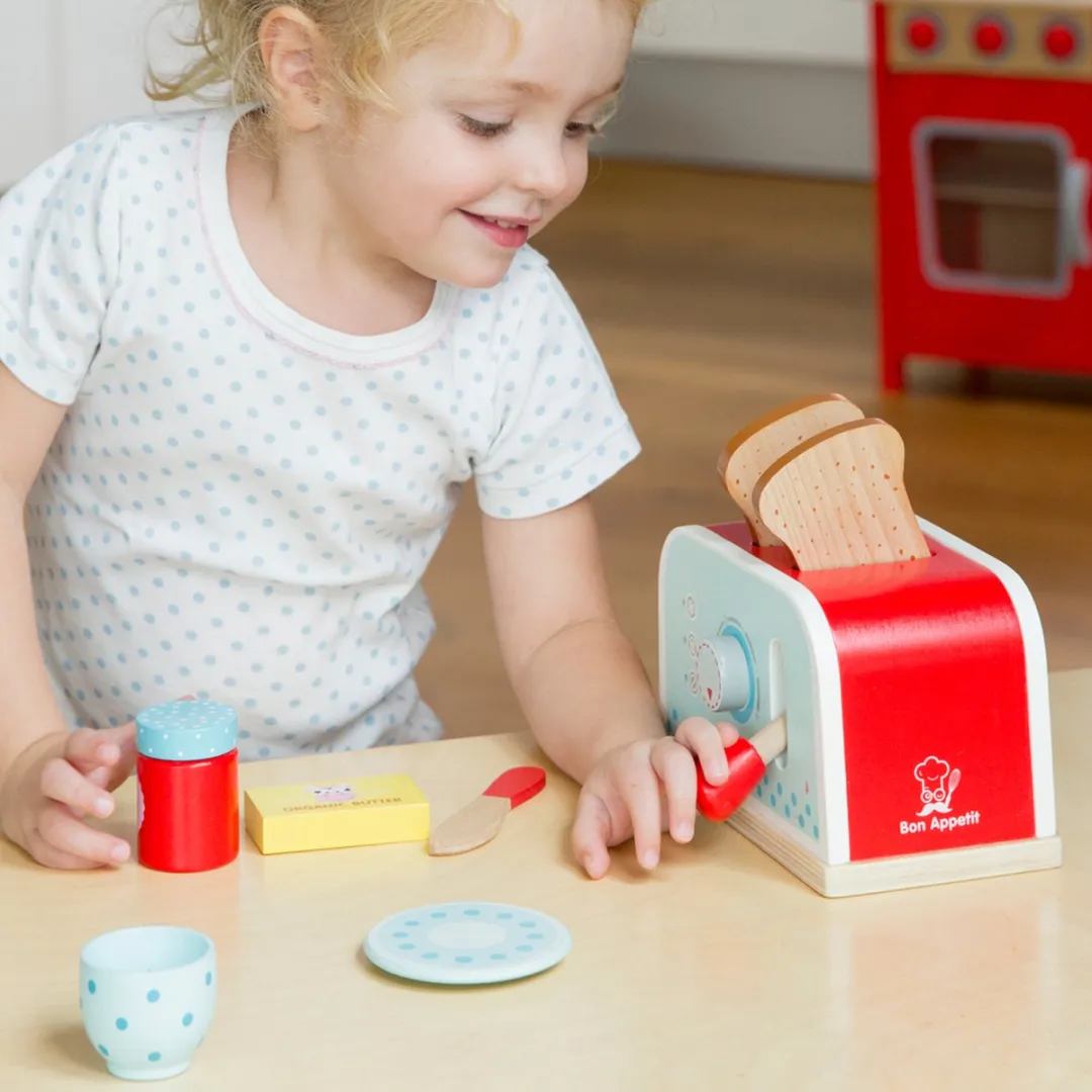 New Classic Toys Houten Broodrooster Speelgoedset - Rood