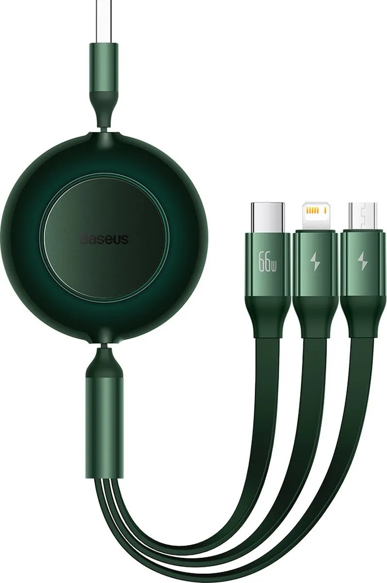 Baseus USB 3-in-1 Kabel CAMJ010106 - 66W - 1,1m - Groen