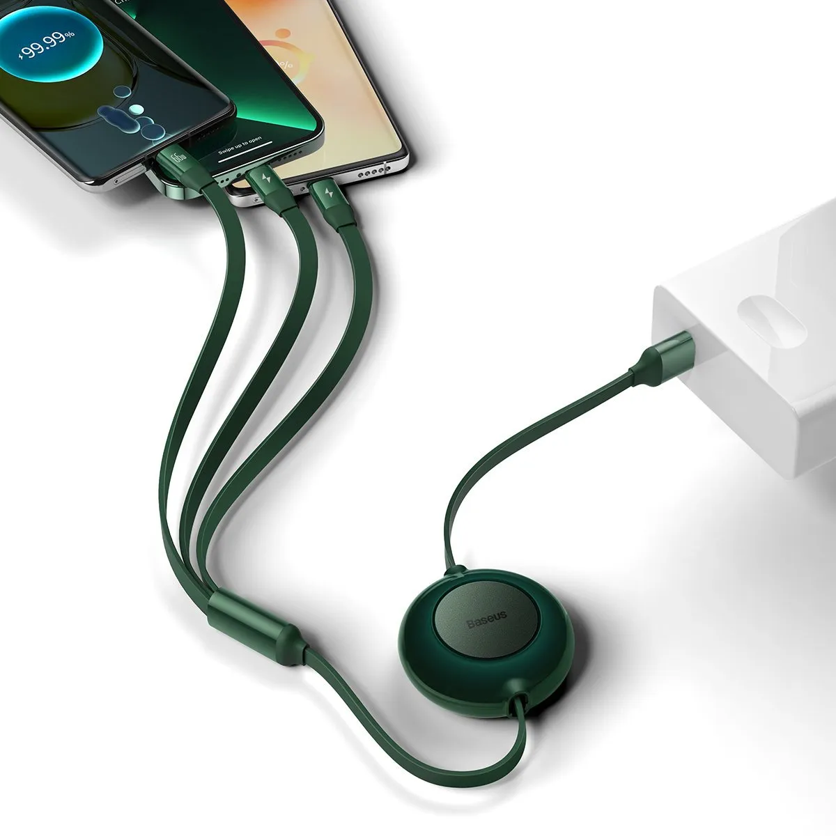 Baseus USB 3-in-1 Kabel CAMJ010106 - 66W - 1,1m - Groen