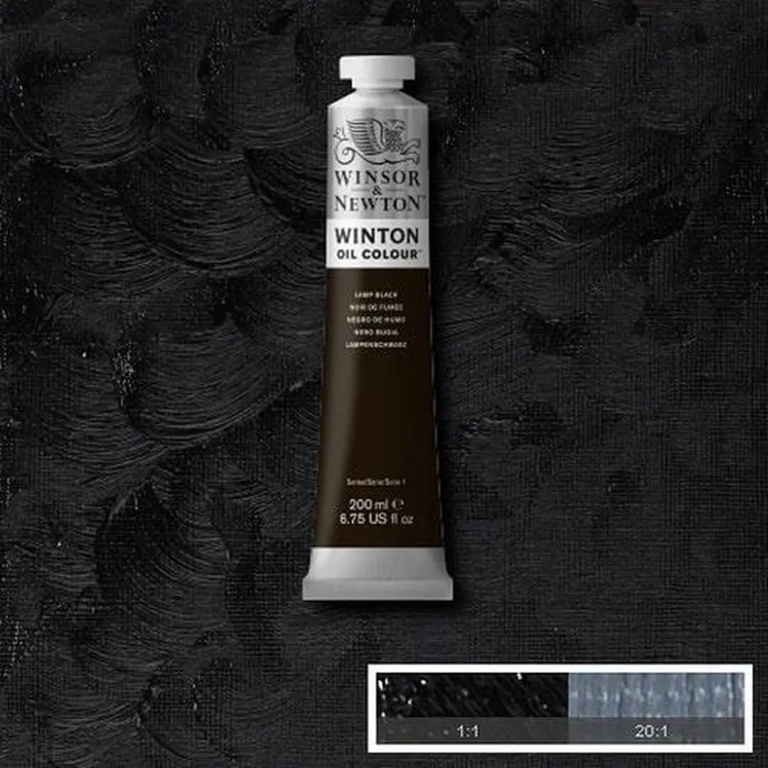 Winsor & Newton Winton Olieverf Lamp Black 200ml