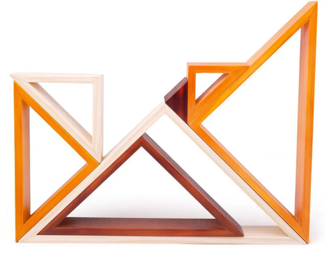 BIGJIGS Houten Stapelhoeken Multicolor - 7 Stuks