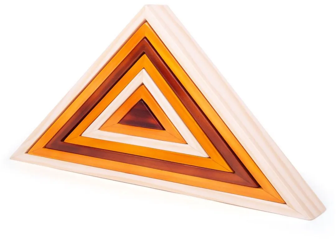 BIGJIGS Houten Stapelhoeken Multicolor - 7 Stuks