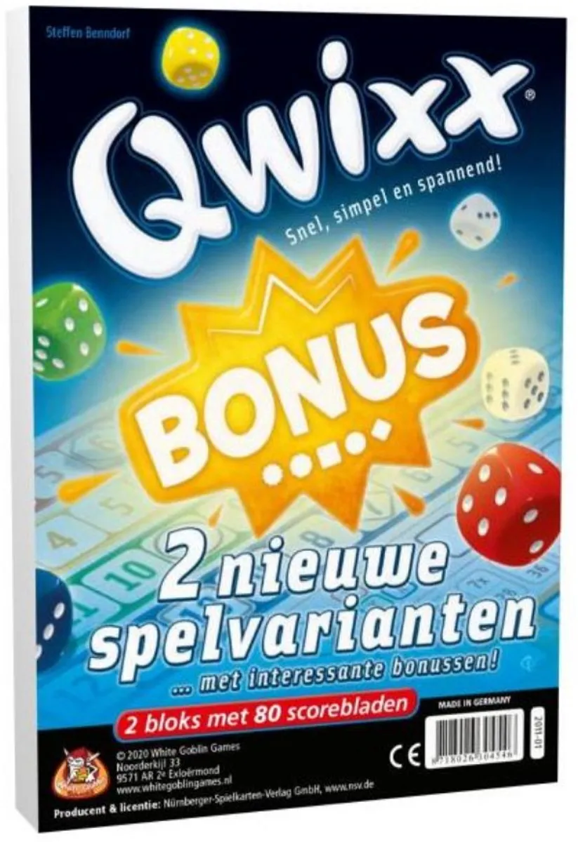 White Goblin Games Qwixx Bonus Dobbelspel - Uitbreiding WGG2011