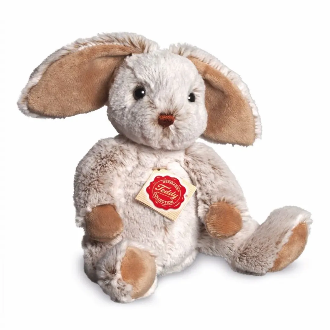 Hermann Teddy Knuffel Konijn 25cm - Bruin/Ecru