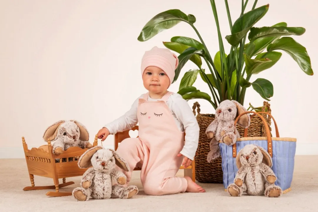 Hermann Teddy Knuffel Konijn 25cm - Bruin/Ecru