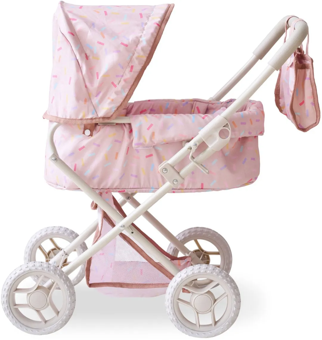 Teamson Kids Klassiek Poppenwagen Voor Babypoppen - Accessoires Voor Poppen - Roze confetti
