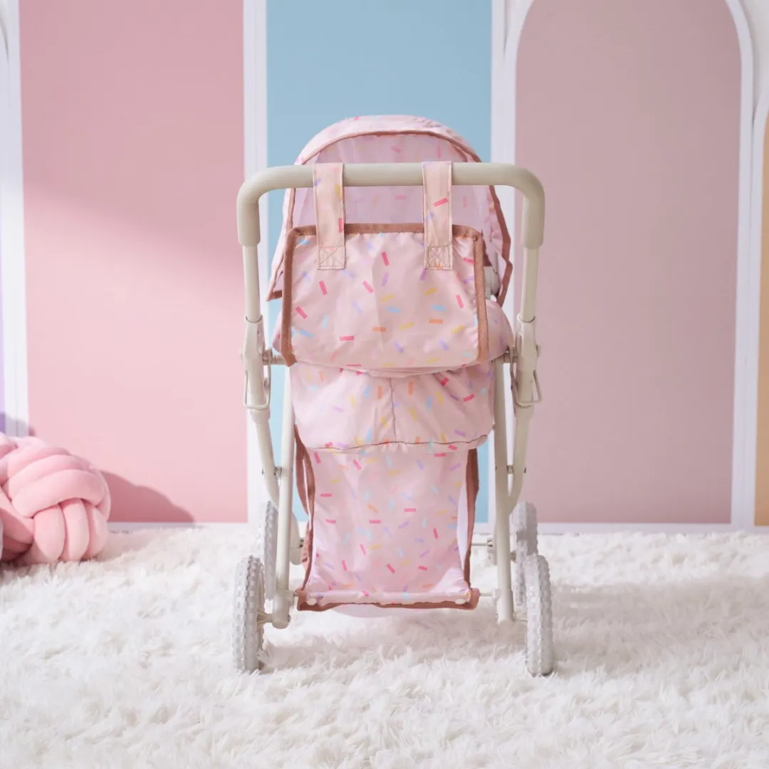 Teamson Kids Klassiek Poppenwagen Voor Babypoppen - Accessoires Voor Poppen - Roze confetti
