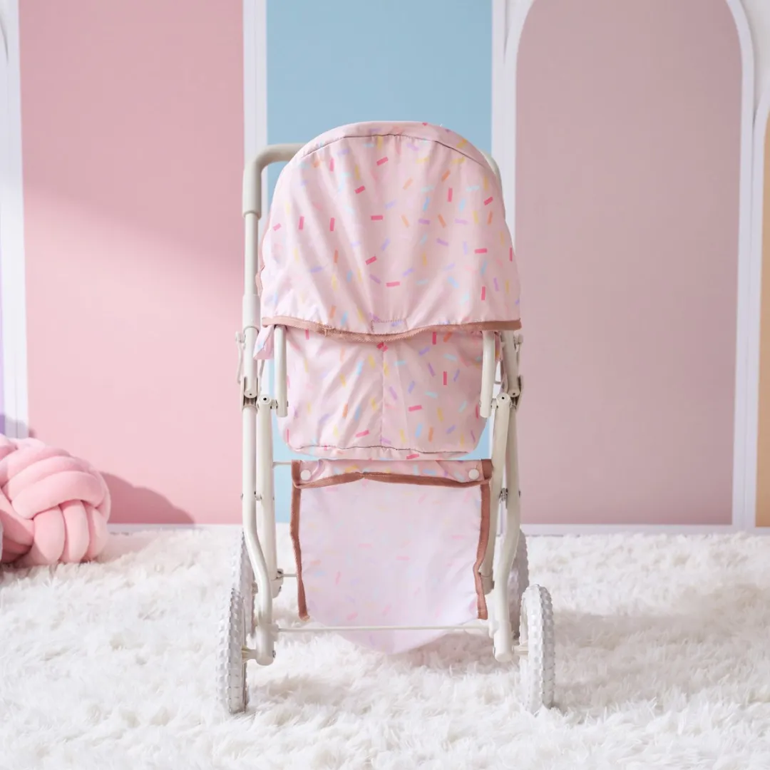Teamson Kids Klassiek Poppenwagen Voor Babypoppen - Accessoires Voor Poppen - Roze confetti