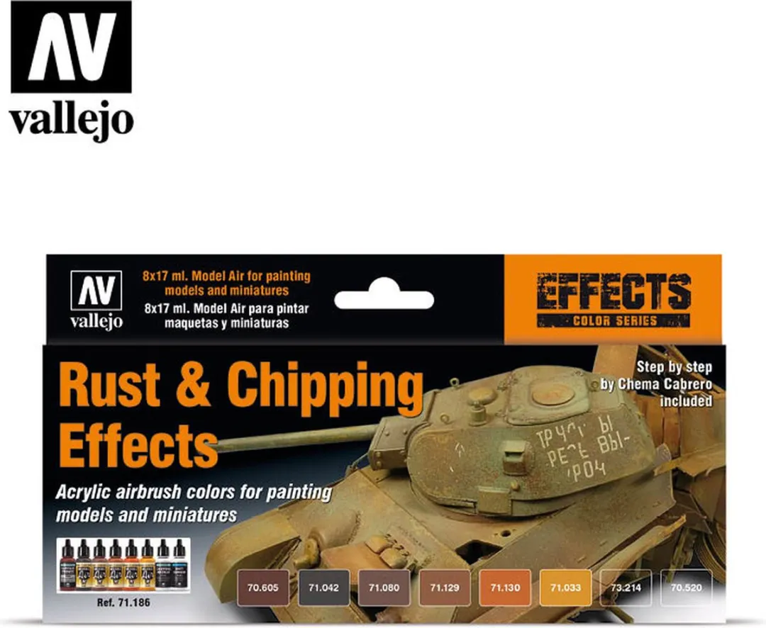 Vallejo Model Air Rust & Chipping Effects Set 8x17ml