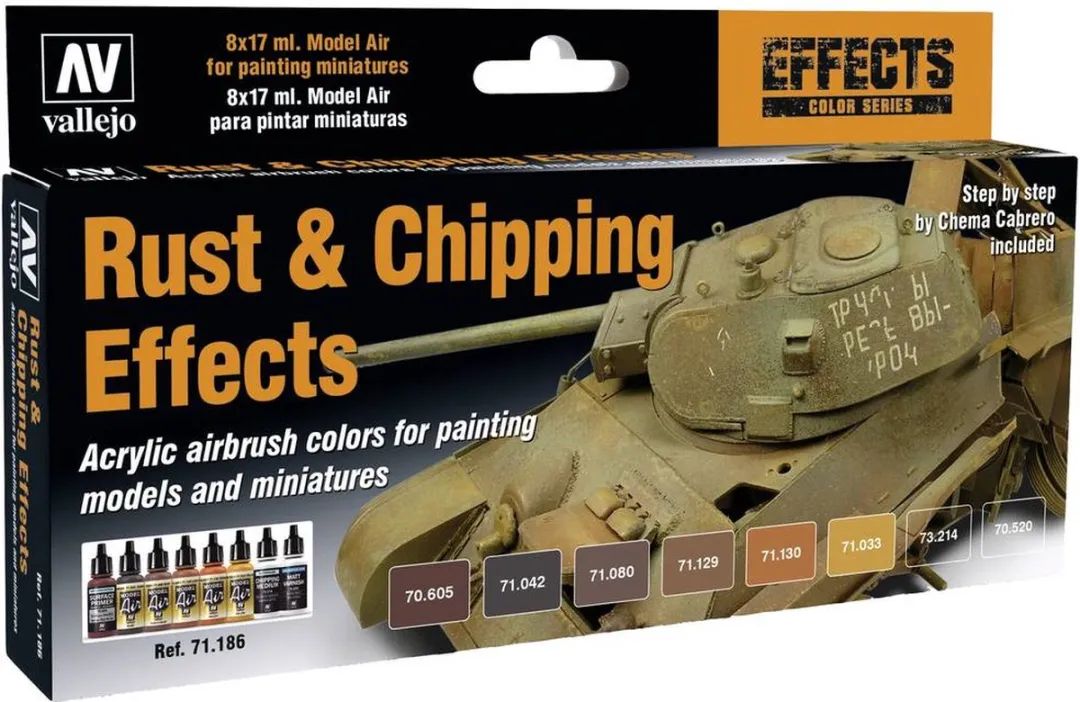 Vallejo Model Air Rust & Chipping Effects Set 8x17ml