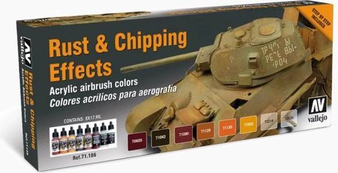 Vallejo Model Air Rust & Chipping Effects Set 8x17ml