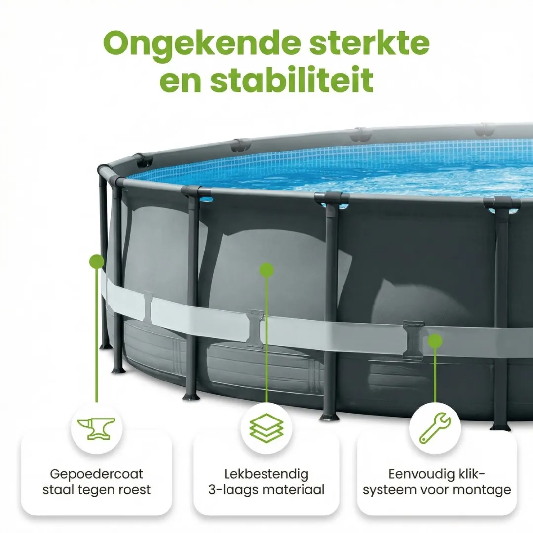 Intex Ultra XTR Frame Zwembad 610x122cm - 9-delig - Grijs