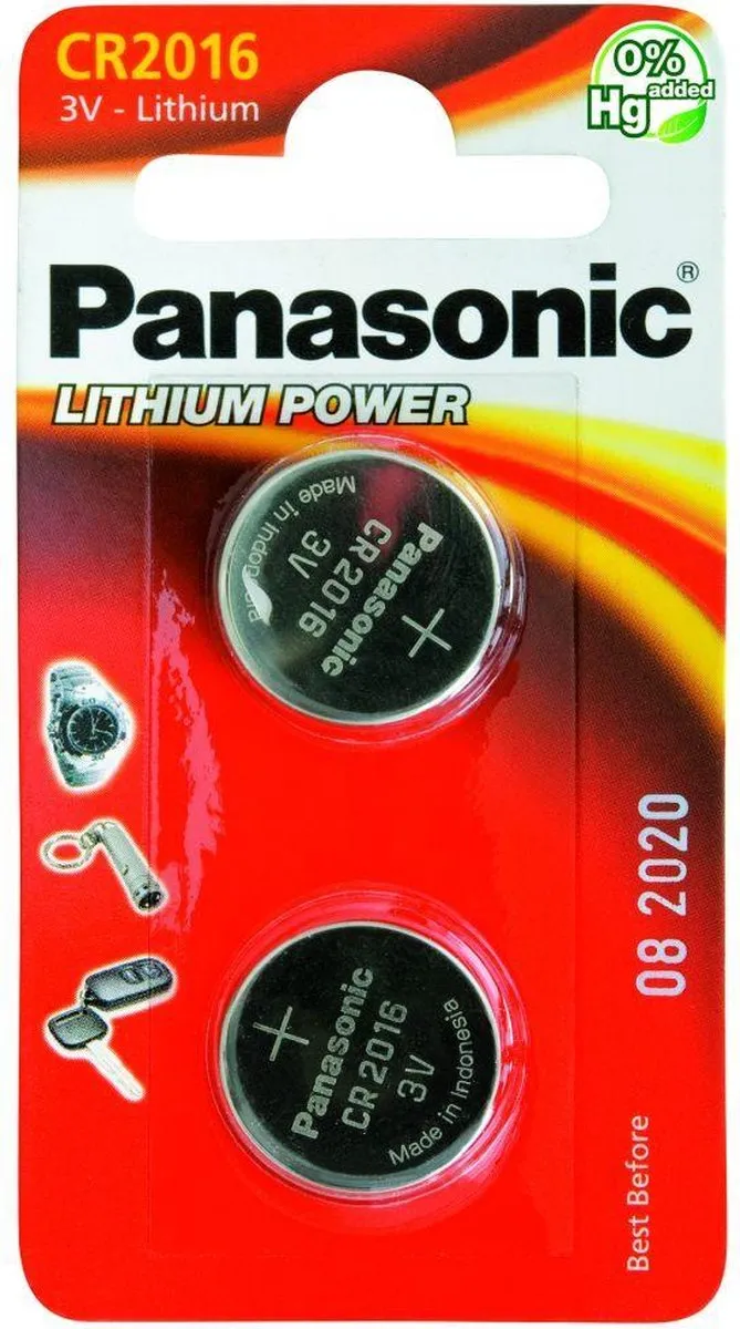 Panasonic CR2016 Knoopcelbatterij