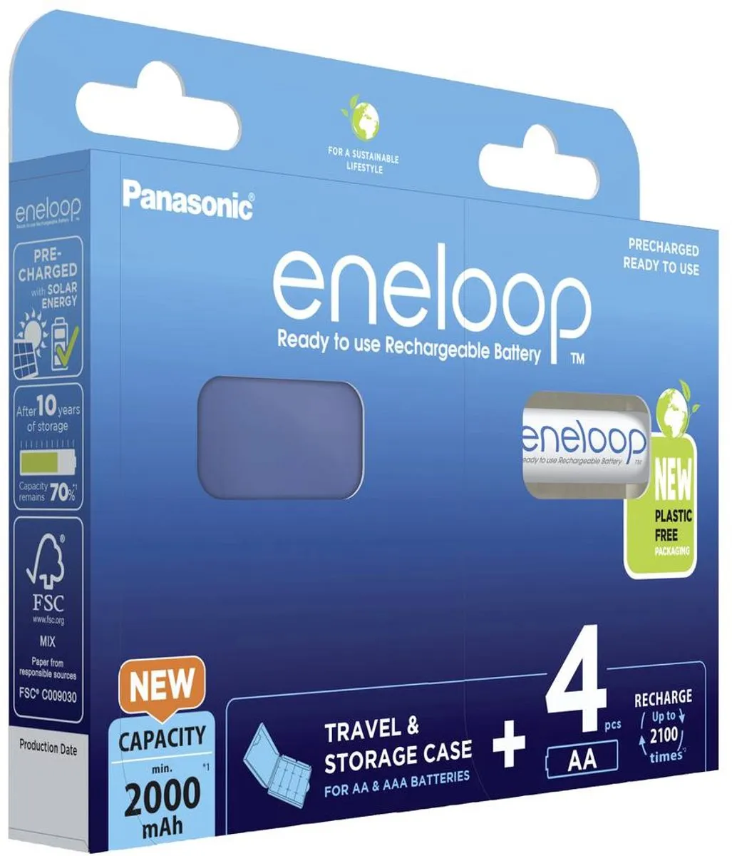 Panasonic Eneloop AA Oplaadbare Batterijen 2000mAh - 4x2 Stuks