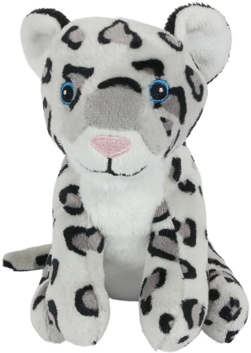 PIA Soft Toys Sneeuwluipaard Knuffel - 13cm - Crème/Bruin/Zwart
