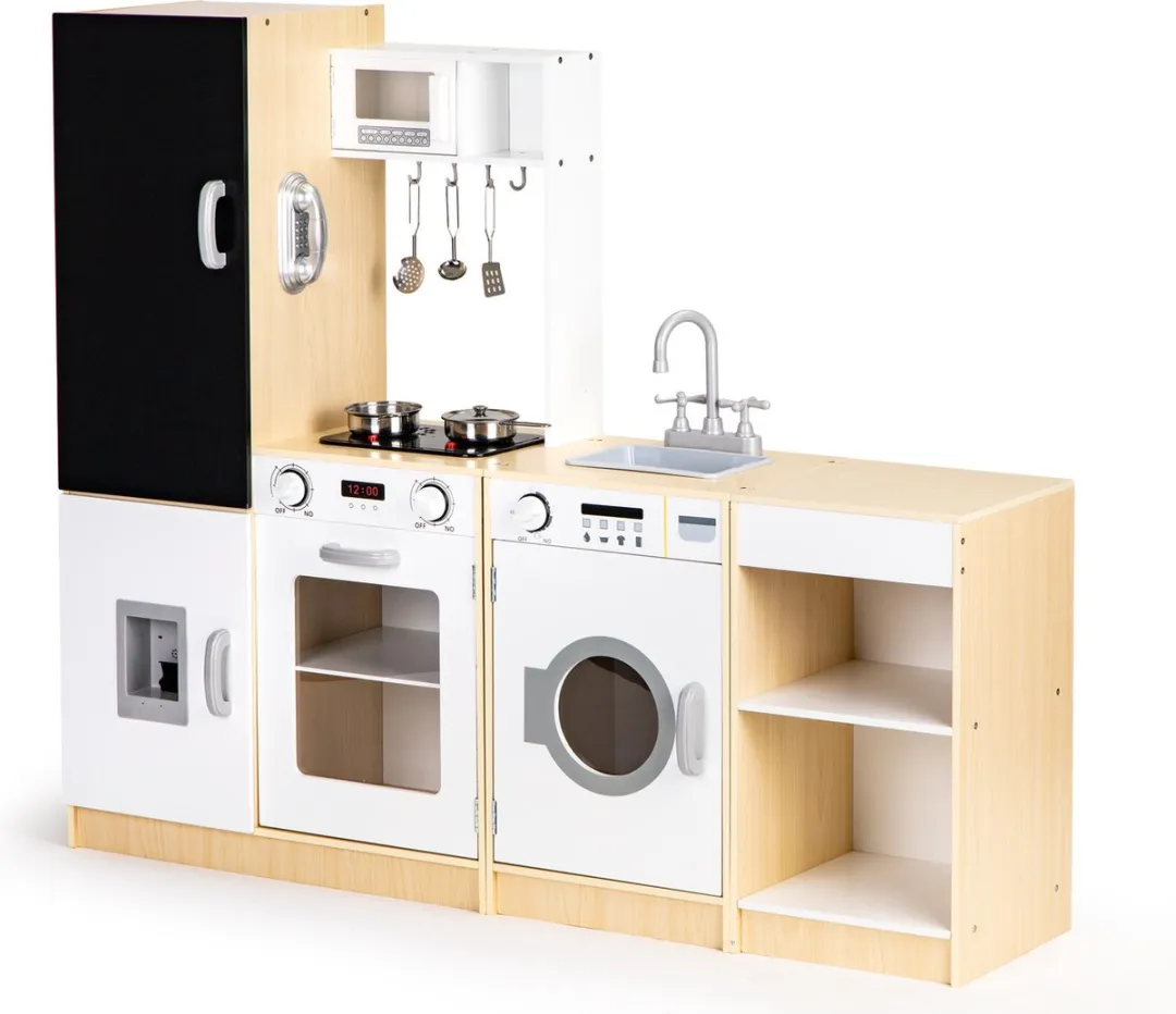 ECOTOYS Kinderkeuken Hout Wit 127x29,5x106cm