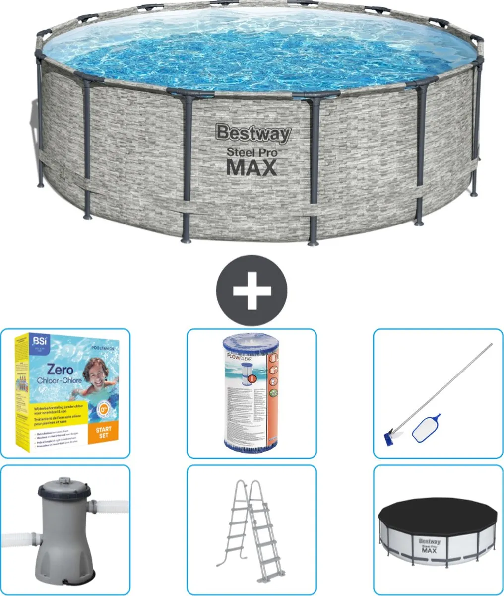 Bestway Steel Pro MAX Zwembad 427x122cm - Grijs