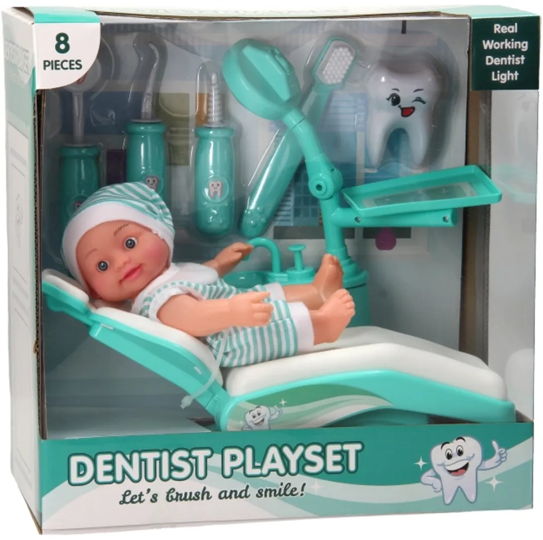Johntoy Tandarts Speelset 27629 - Pop & Stoel - 2x Knoopcel - afbeelding 6 van 6
