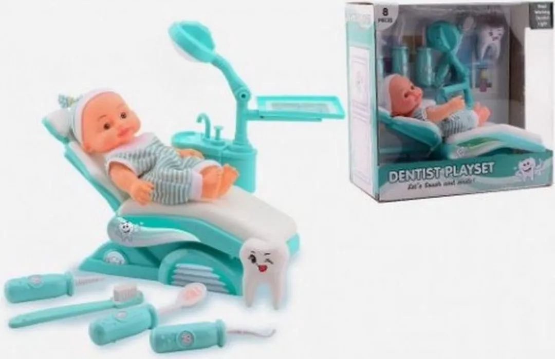 Johntoy Tandarts speelset - Met pop en stoel - Inclusief gereedschap