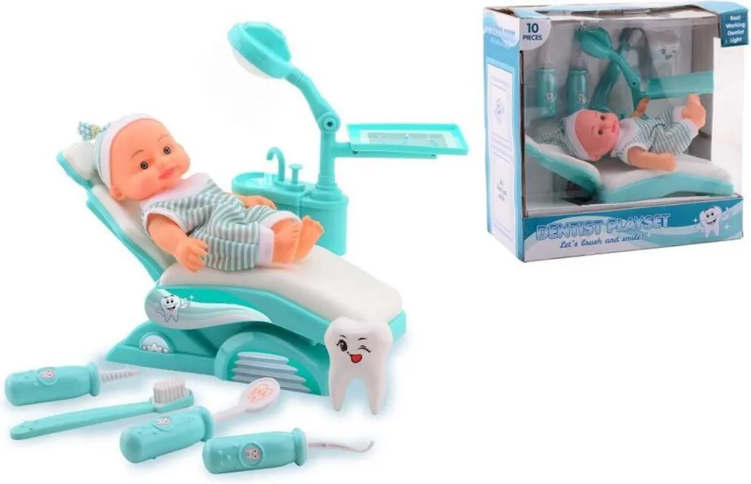 Johntoy Tandarts speelset - Met pop en stoel - Inclusief gereedschap