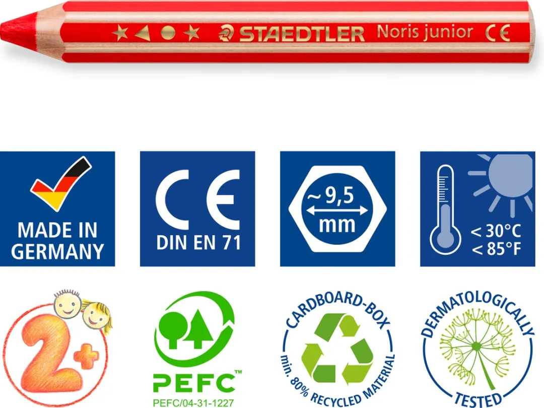 STAEDTLER Noris Junior -  3-in-1 kleurpotlood - set 18 st