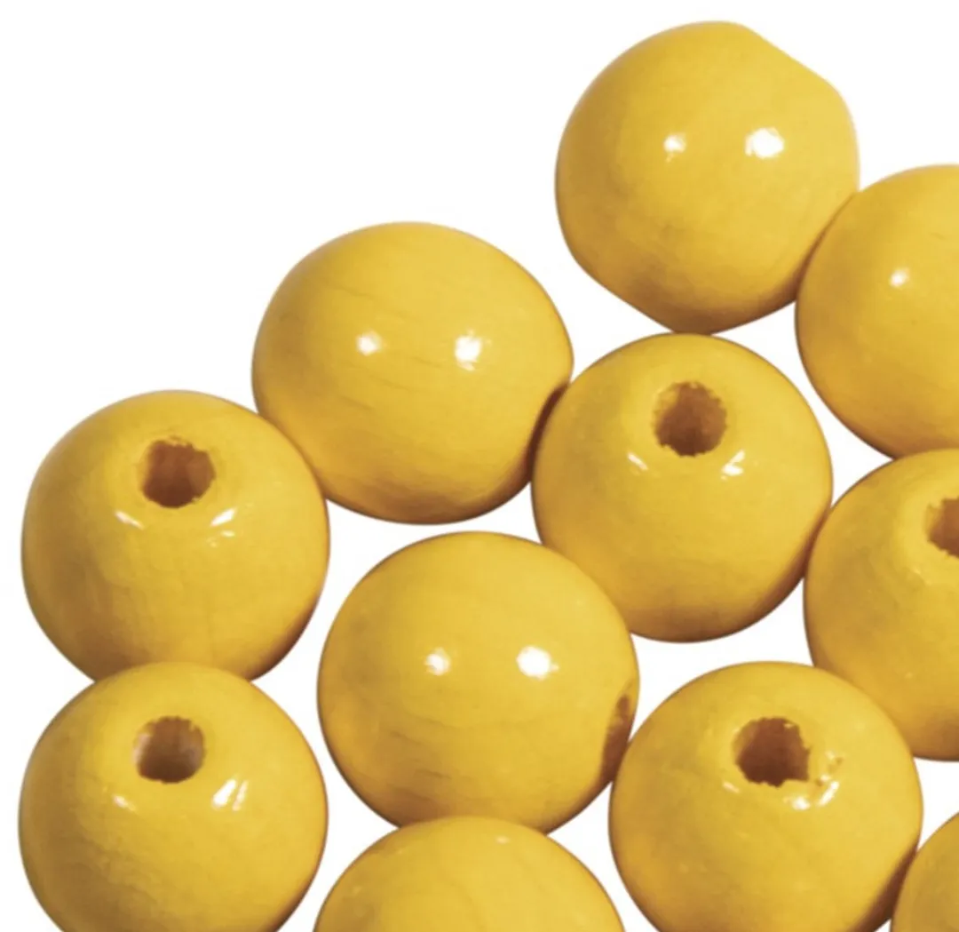 Rayher Houten Kralen 10mm - 104 Stuks - Geel
