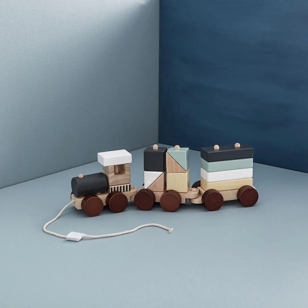 Kids Concept Trein met Blokken 1000140 - Multicolor