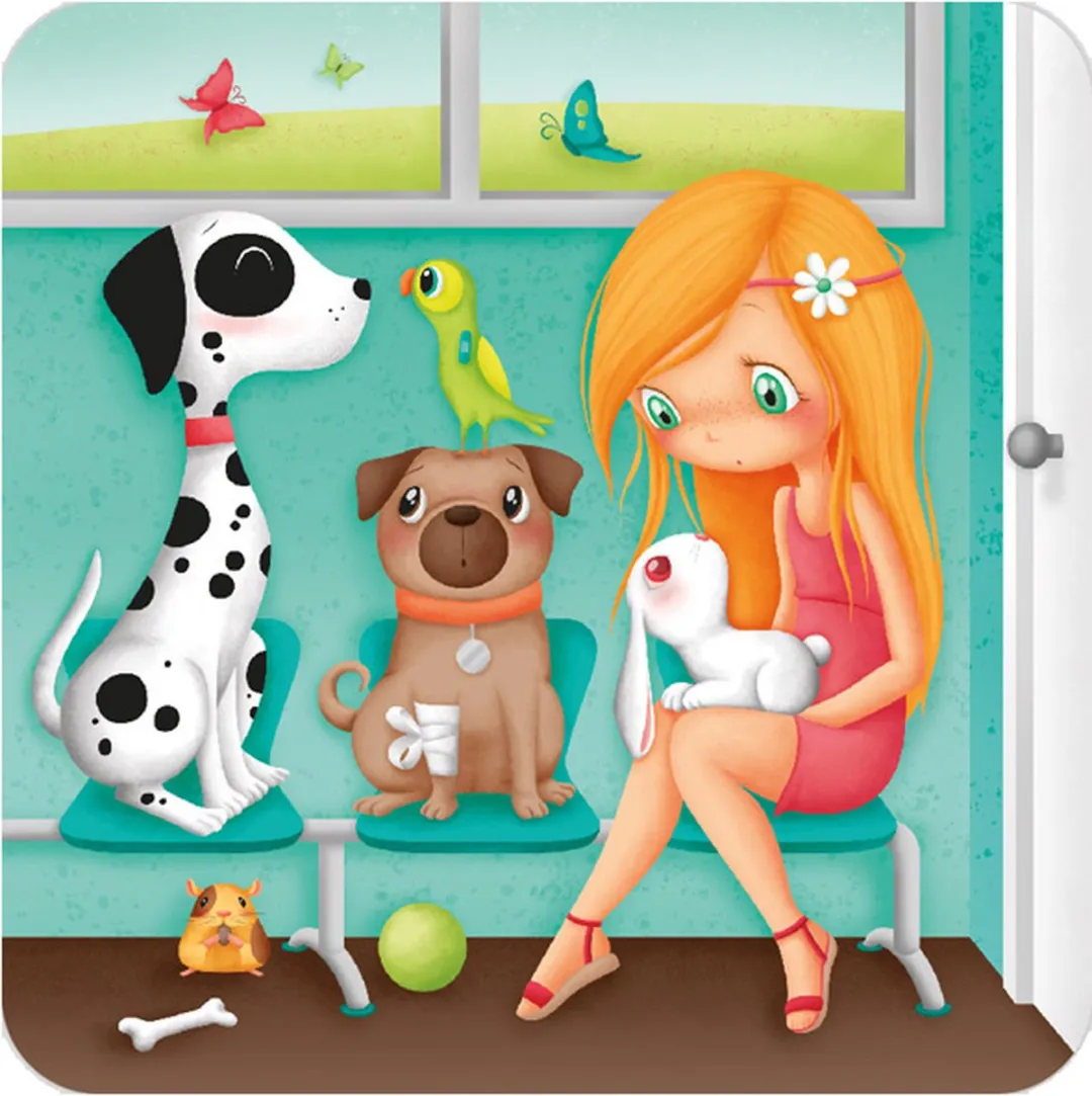 Eurekakids Puzzel 4 in 1 Dierenarts - Dieren Dokter - Vier Kinderpuzzels in Stijlvolle Verpakking - 6, 9, 12 en 16 Stukjes