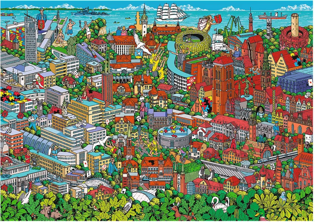 Trefl Legpuzzel 1000 Stuks Jubileusz Tri-City - Multicolor