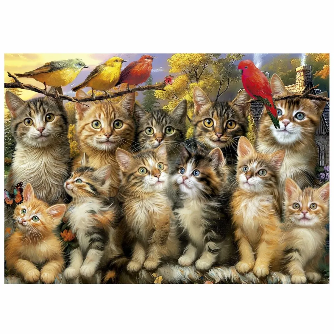 Educa Gatitos y Pájaros Puzzel 500 Stuks - Multicolor